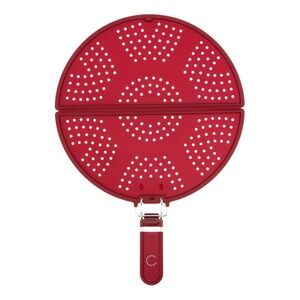 Curtis Stone Universal Splatter Guard Set of 2 Red and Black